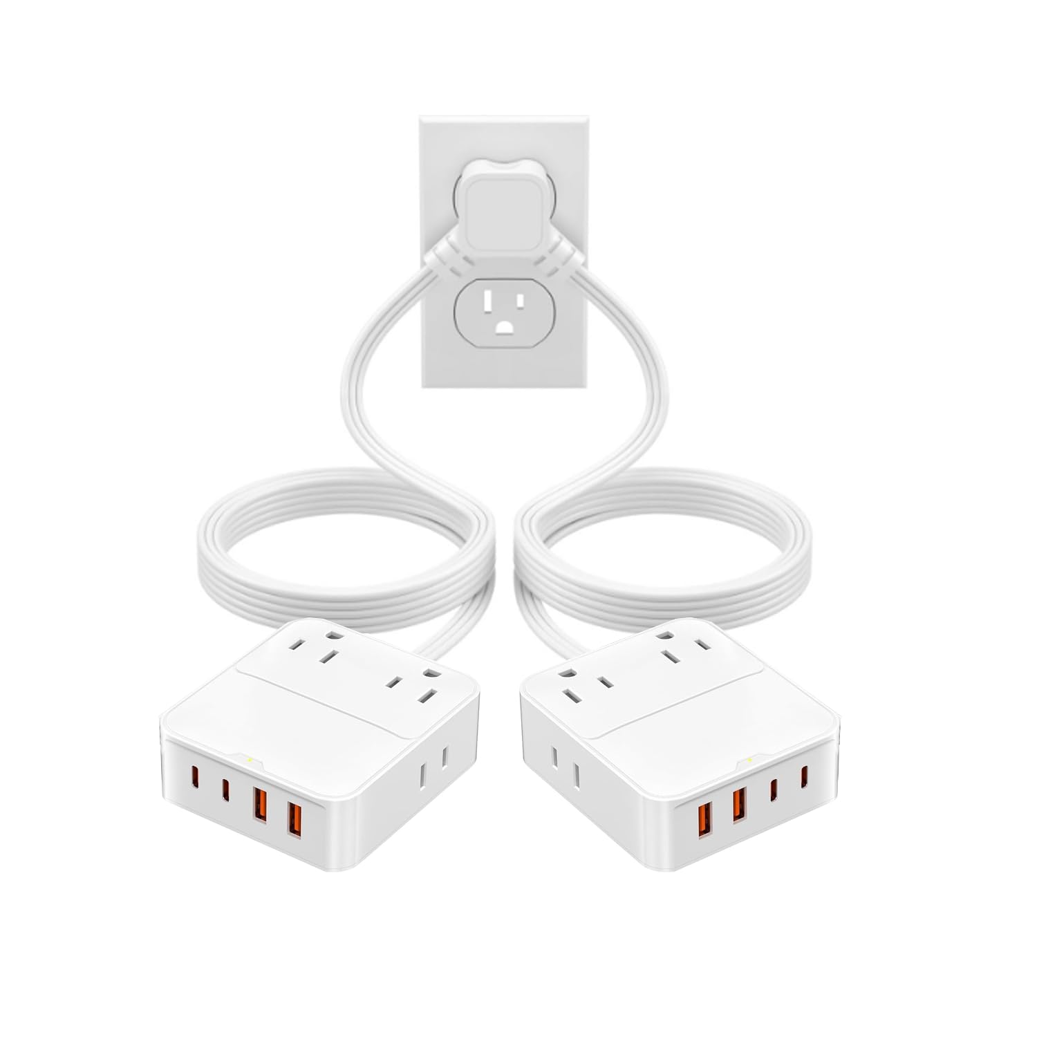 Photo 1 of VPSUN 8-Outlet Split Extension Cord, White
