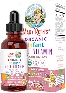 Multivitamin & Multimineral with Iron for Infants by MaryRuth's | USDA Organic | Sugar Free | Liquid Vitamins for Babies 6-12 Months | Immune Support & Overall Wellness | Vegan | Non-GMO | 2 Fl Oz