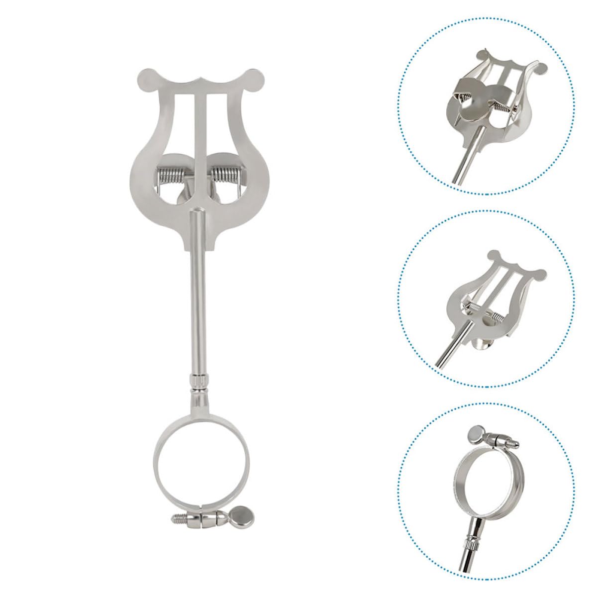 TOYANDONA Porta Spartiti Musicale per Clarinetto, Clip Regolabile in Ferro Forte Presa, Accessorio Pratico per Strumenti Musicali