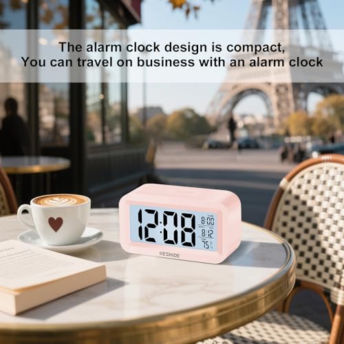 Image of Travel Digital Alarm Clock,Battery Operated with Backlight, Indoor Temperature, Desk Small Clock,Snooze Model,12 /24H Display for Bedrooms Heavy Sleepers Kids Travel Bathroom