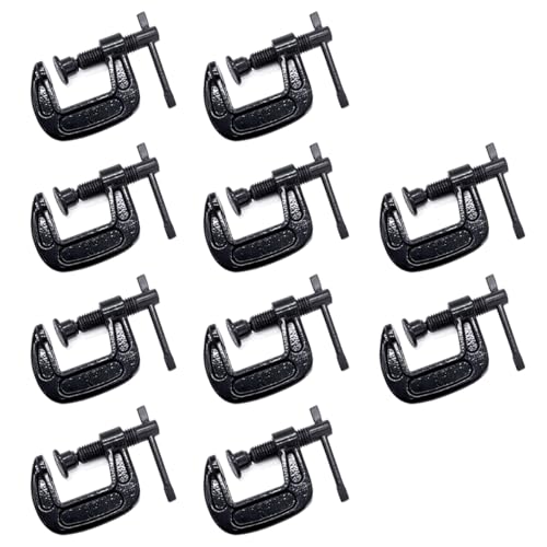 Image of 1-Inch C-Clamp Set, Heavy-Duty Cast Iron C-Clamps with 0.8-Inch Throat for Woodworking, Welding, and Building(10 Pcs)