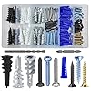 Self-Drilling Drywall Anchors Assortment Kit 182 Pcs for Concrete, Drywall,sheetrock Anchors, and Sheetrock Heavy Duty Wall Anchors for Easy Installation, No Drill Bit Required