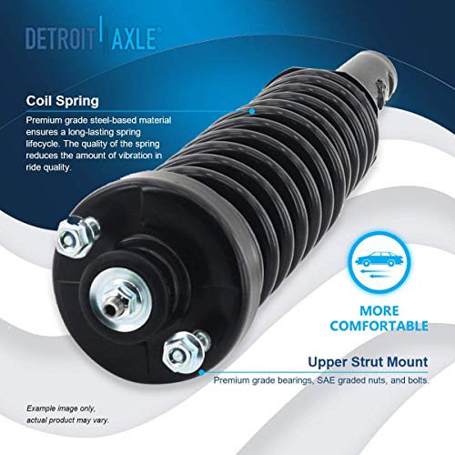Image of Detroit Axle - 2 Front Struts for 1996-2000 Honda Civic, 1997 1998 1999 Quick Complete Struts w /Coil Spring Assembly Replacement Suspension Shock