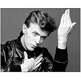 Jareth the Goblin King 8inch x 10inch Photo Labyrinth Basquiat The Hunger The Man Who Fell to Earth B&W Leather Jacket Doing 'Robot' Dance kn