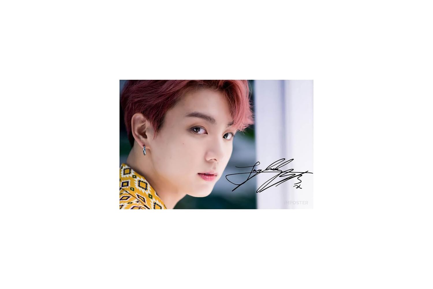 D. Creative BTS Jungkook Autographed No Frame, No Sticker Music
