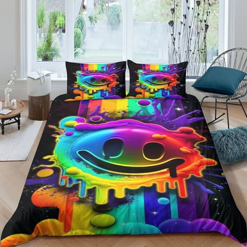 Housse de couette 3D Visage Souriant microfibre double 200x200 - 2