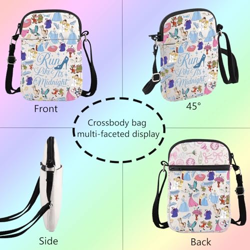 Fairy Tales Carry On Bag Princess Run Like It's Midnight Inspire Crossbody Bag WDW Trip Gift Princess And Mouse Fan Handbag4
