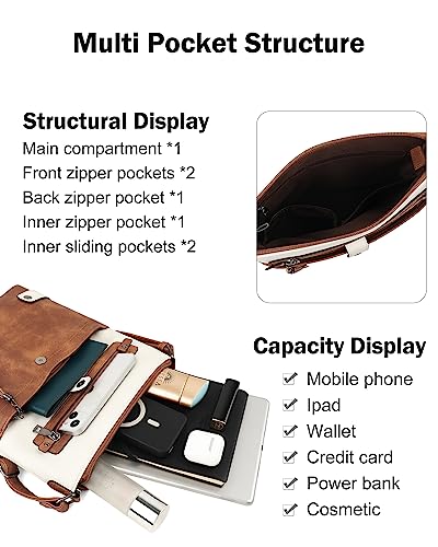 FADEON Crossbody Purses for Women Crossbody Bag, Designer Multi Pockets Shoulder Travel Purses with Tassel3