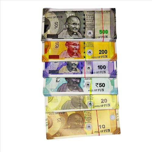 Image of Money for Kids Indian Rupee Currency Notes Money Combo Pack (25 Each) in Vibrant Multi Colors for Kids Rs.10,20, 50,100,200, & 500 Nakli Notes or Playing Money Notes (Dummy Notes)