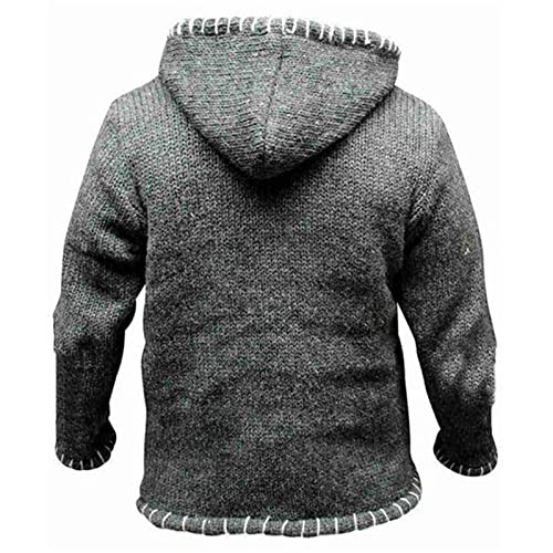 Men'S Knit Hoodie Pullover Fashion Color Block Hip Hop Long Sleeve Splicing Hooded Sweatshirt Coat With Pocket2