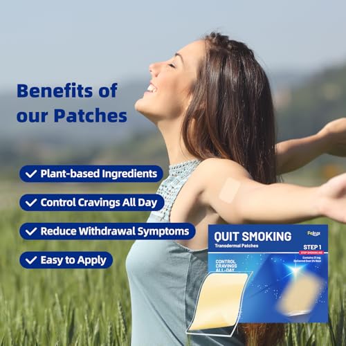 Fekux Quit Smoking Nicotine Patches Step 1, 21 mg Patches Delivered Over 24 Hours Nicotine Transdermal Patch 35 Counts Easy and Effective Help to Stop Smoking