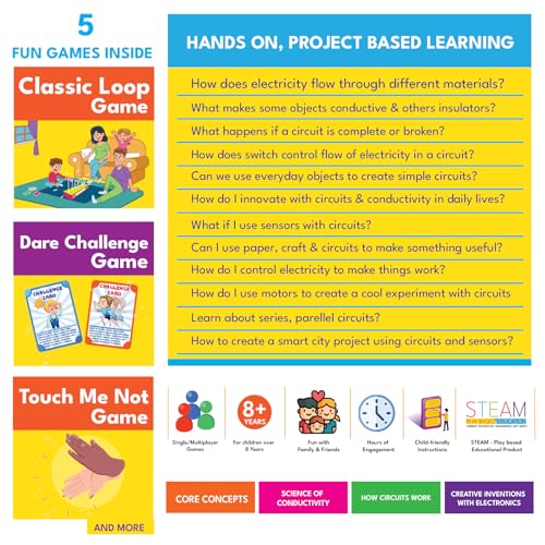 Loop Wire Game with Electro Play | 15+ DIY STEM Projects for Kids 8-9-10-11-12-13-14 Years Old | Science & Electronics Kit | Buzz Wire Game | Birthday Gift for Boys & Girls | Made in India - Image 5