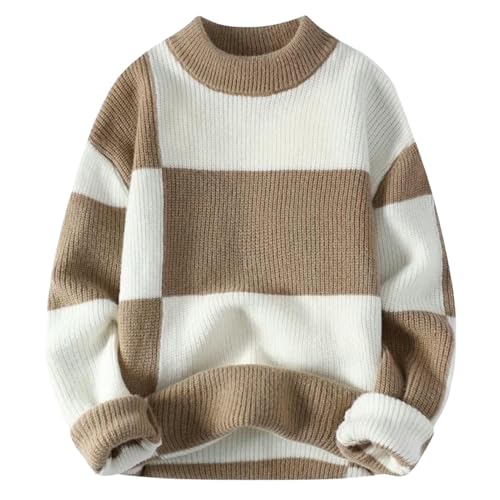 Suéter de invierno para hombre cálido grueso informal cuello redondo estilo Hong Kong