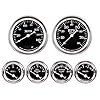 RaceTech Classic 1 serious Electrical 6 Gauge Set Gauges Black Dial for Car’s Instrument Cluster – Includes Speedometer & Tachometer – Volt, Fuel Level, Water Temperature & Oil Pressure Gauge.