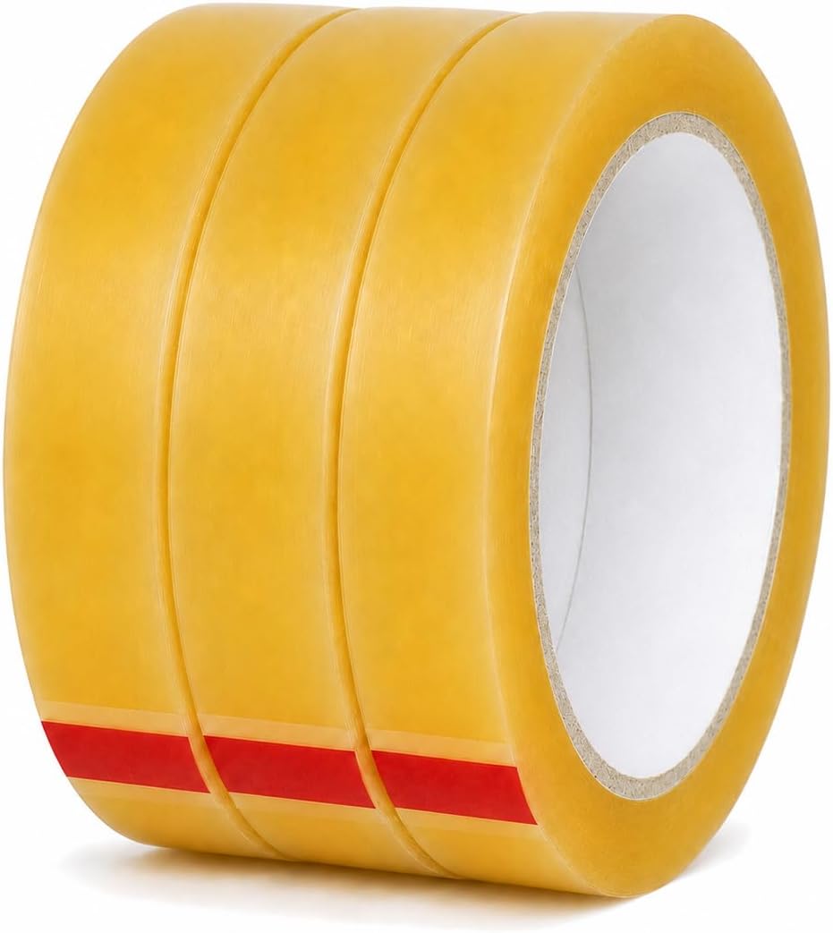 GGR Supplies Clear Cellophane Packaging Tape, 3/4 Inch x 72 Yds, Pack of 3