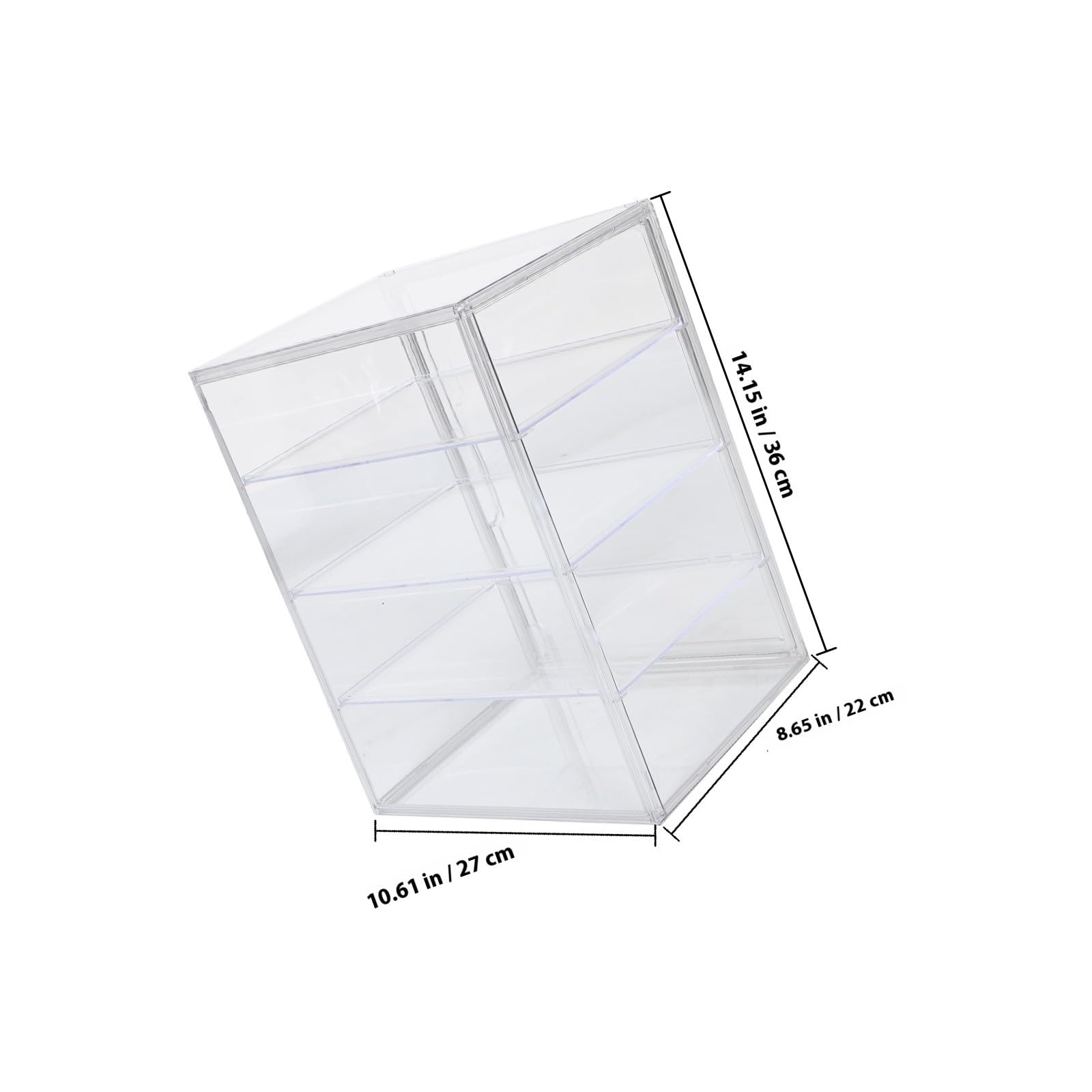 Vitrina Transparente de Acrílico de 4 Niveles con Puerta Magnética y Estantes Ajustables para Almacenamiento de Pan en Encimera de Cocina