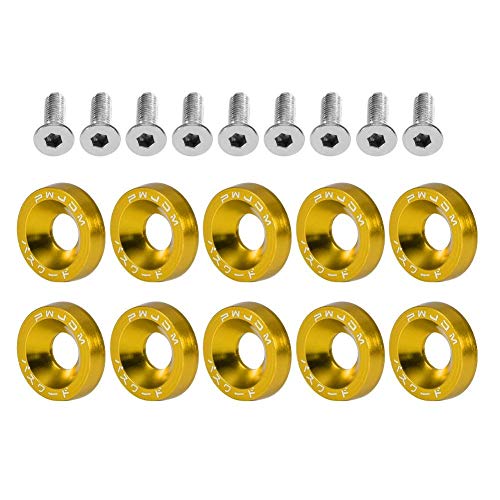 Duokon Car 6Mm Bolt Screws Fasteners For License Plate Holder, Fender, Front And Rear Bumper, Ignition Cylinder Cover, Car Modification Locking Hardware(Gold) #TOP7