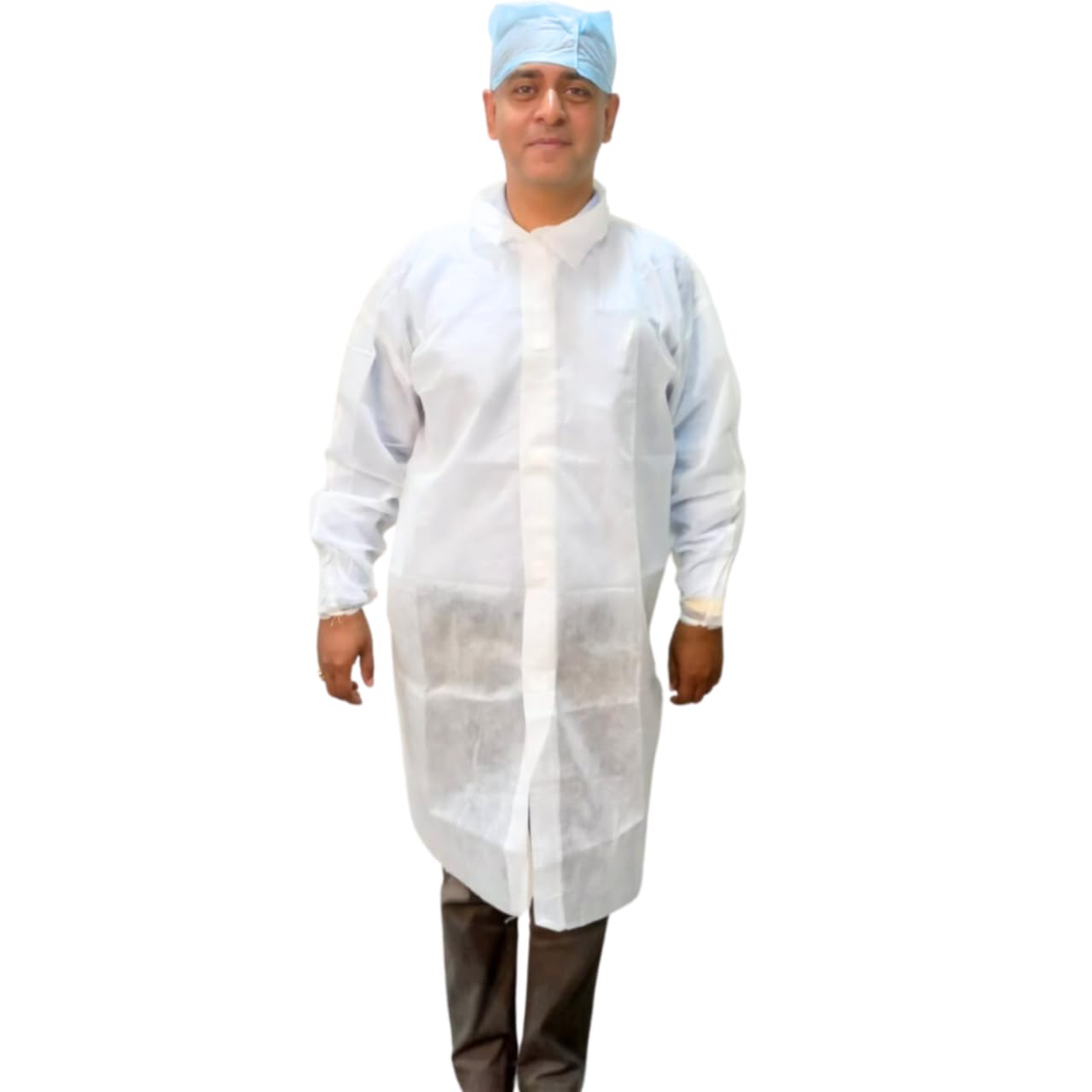 C Cure Disposable Lab Coat Full Sleeve With Elastic Wrist