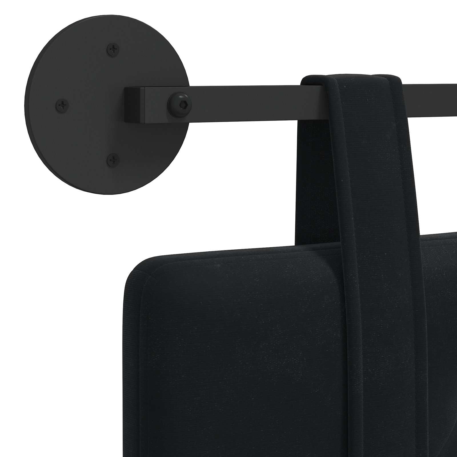 Cabecero colgante de terciopelo negro con diseño acolchado, marco de madera, montaje en pared, 170 x 55 cm, juego de 2 unidades para dormitorio, habitación de invitados, cama doble