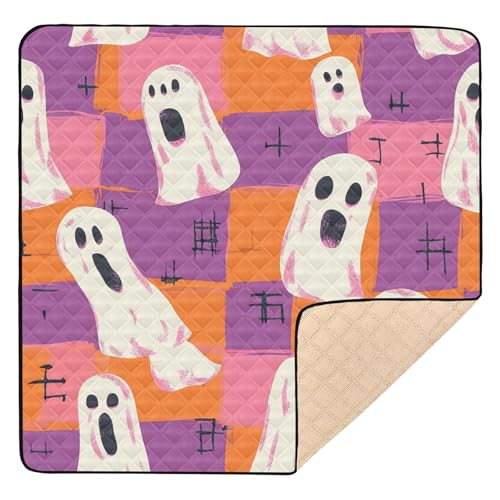 BOESI Graffiti Ghost Baby Play Mat, 50“ X 50” Washable Folding Crawling Mat, Baby Floor Mat, Soft, Non-Slip