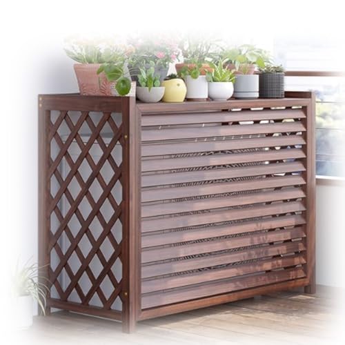 GFHOOZ Revestimiento de Madera para Bombas de Calor y Aire Acondicionado. Cubierta Impermeable para Aire Acondicionado Split. Rejilla Protectora para Unidad Exterior de balcón y
