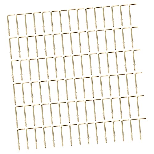 Happyyami 100pcs Right Angle Screw Hooks in Carbon Steel Ceiling Hooks Heavy Duty Self-Tapping Screws for Wall Hanging