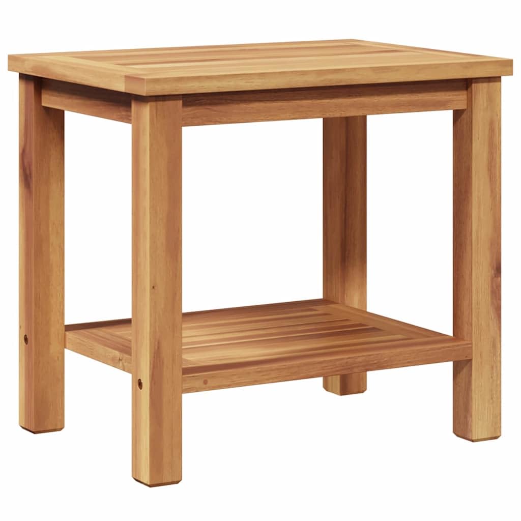 Genérico Mesa de centro marrón, 50 x 35 x 45 cm, madera de teca maciza, mesa baja moderna con superficie texturizada y patas a poste para salón o jardín