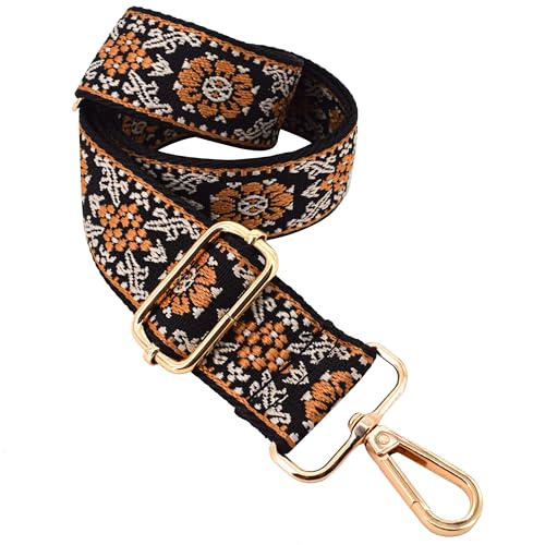 Image of Replacement Purse Strap Shoulder Strap Adjustable Crossbody Strap for Women Crossbody Wide Shoulder Bag, Sunflower-gold Hardware, 51 inches