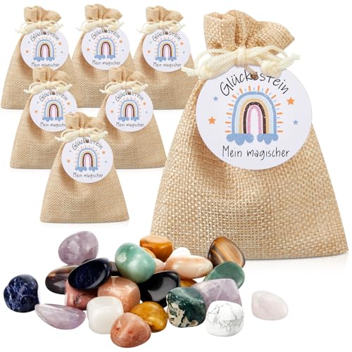 Otuuz 12 Piedras de Suerte para Niños con Bolsas de Yute Piedras