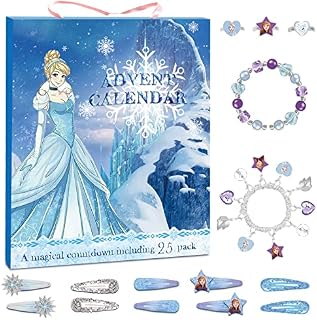 sudatong Advent Calendar 2022 25pcs Charm Pendant Bracelet,Frozen Crystal Snowflake Theme Christmas Magical Countdown Calendar DIY Gifts Box Gifts for Girls Boys Teens