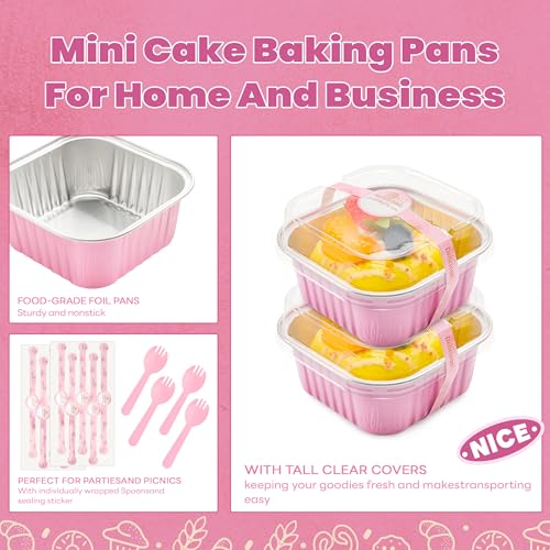 Save 20% on 50 Pcs Mini Cake Pans with Lids & Spoons