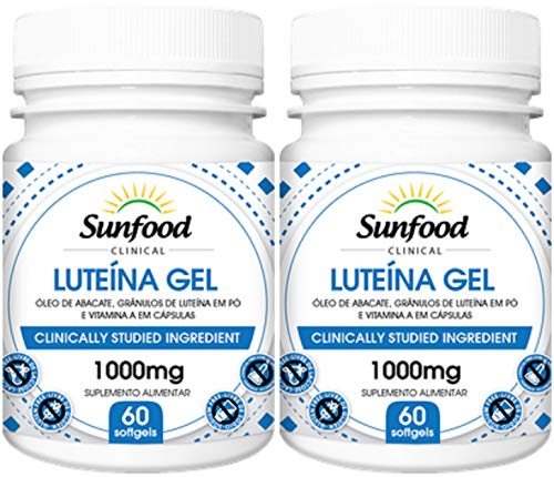 Luteína Gel 1000 mg Sunfood 60 Softegels Kit 2 Unidades