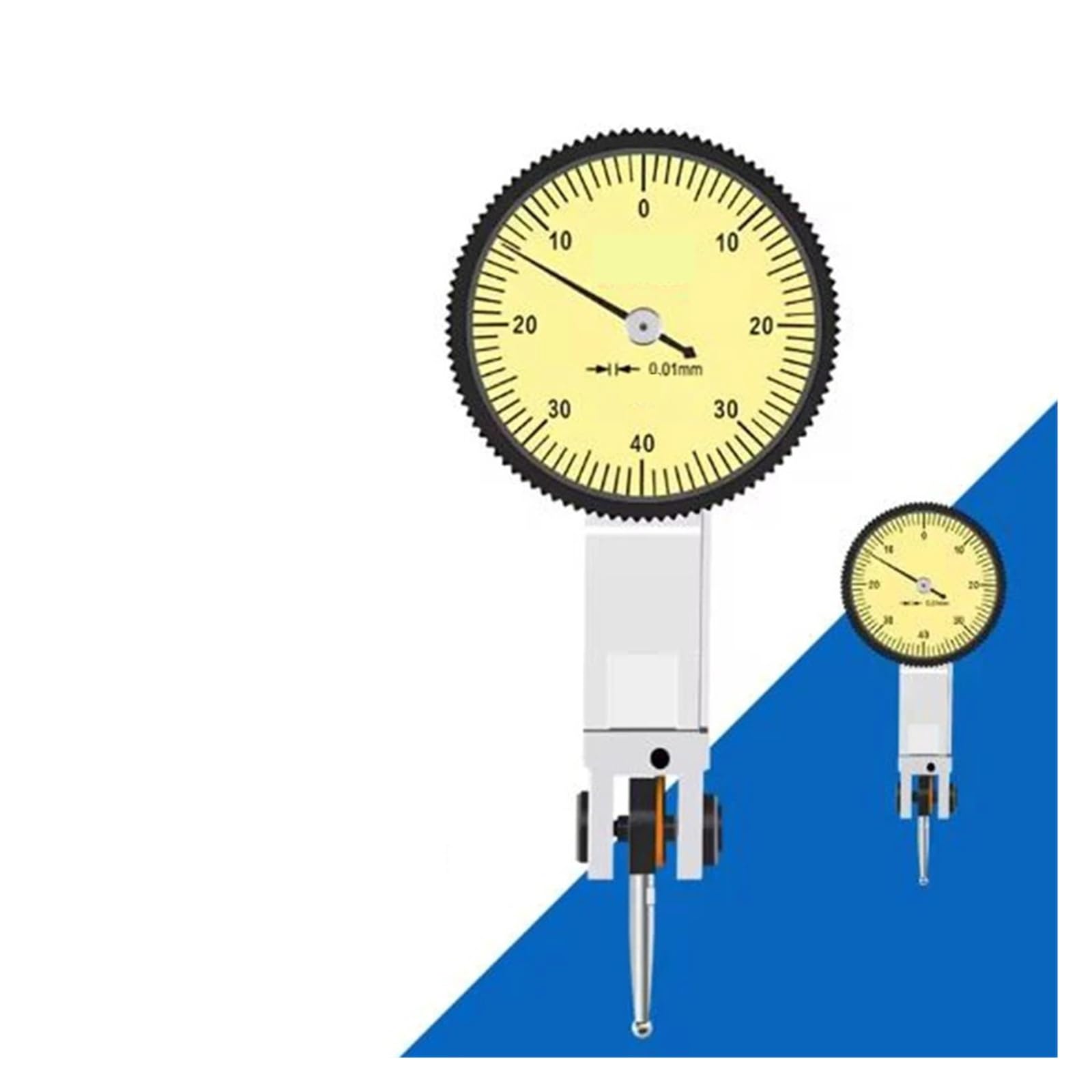 Indicateur à cadran, Petit indicateur de Table d'étalonnage haute précision 0.01mm, levier à cadran, matériau en acier, 1 pièce(0-0.2mm 0.002mm)