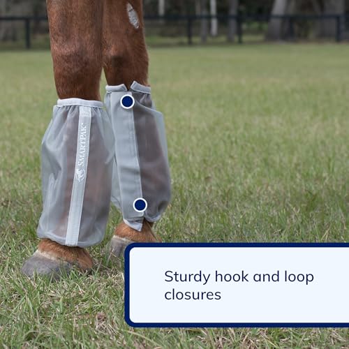 Image of SmartEquine Deluxe Relaxed Fit Fly Boots for Horses, Pair (2), Horse Size | Soft Comfortable Elastic | Durable Mesh | Protects Horse's Legs from Flies and Insects