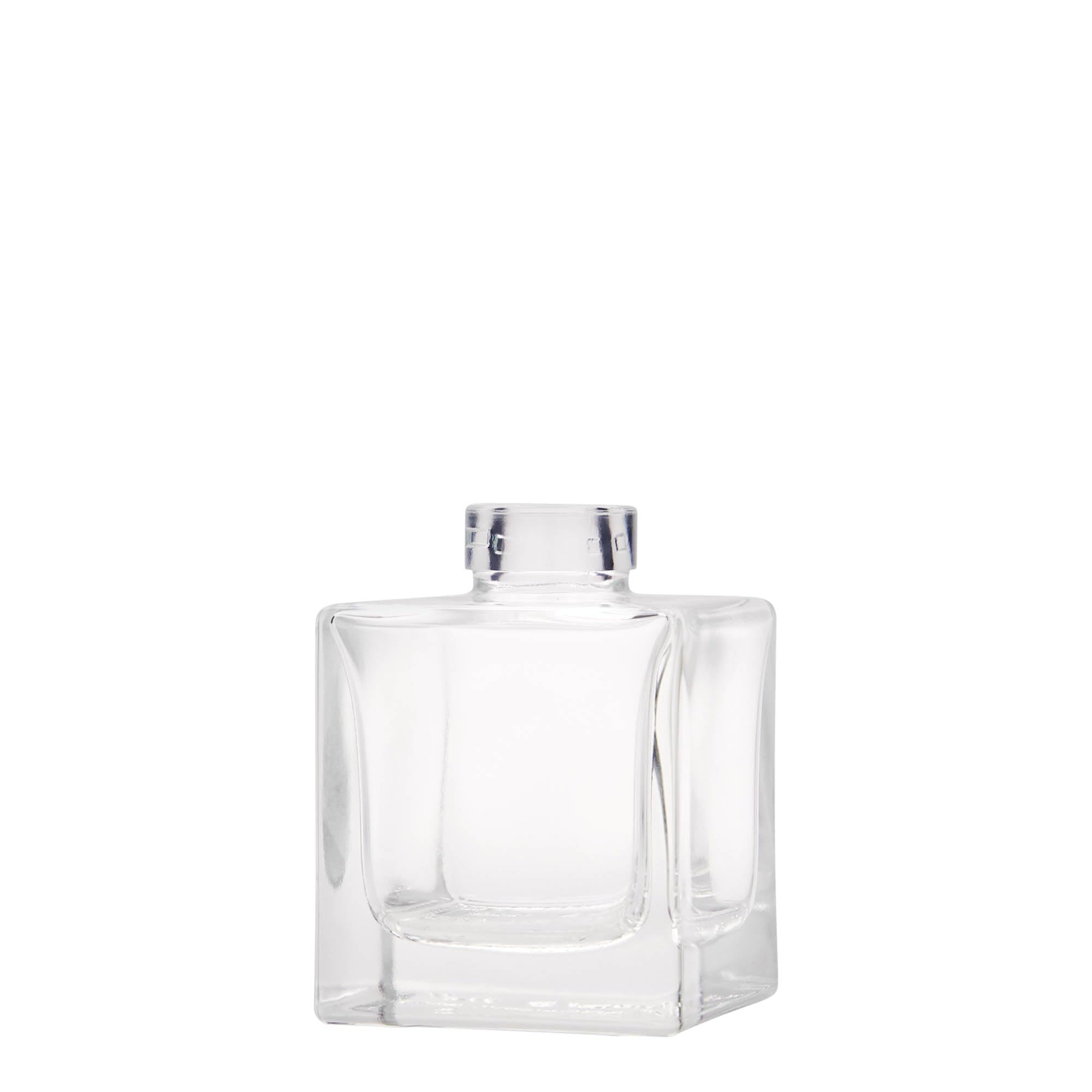Set di 24 bottiglie di vetro da 100 ml, quadrate, con tappo in sughero in legno