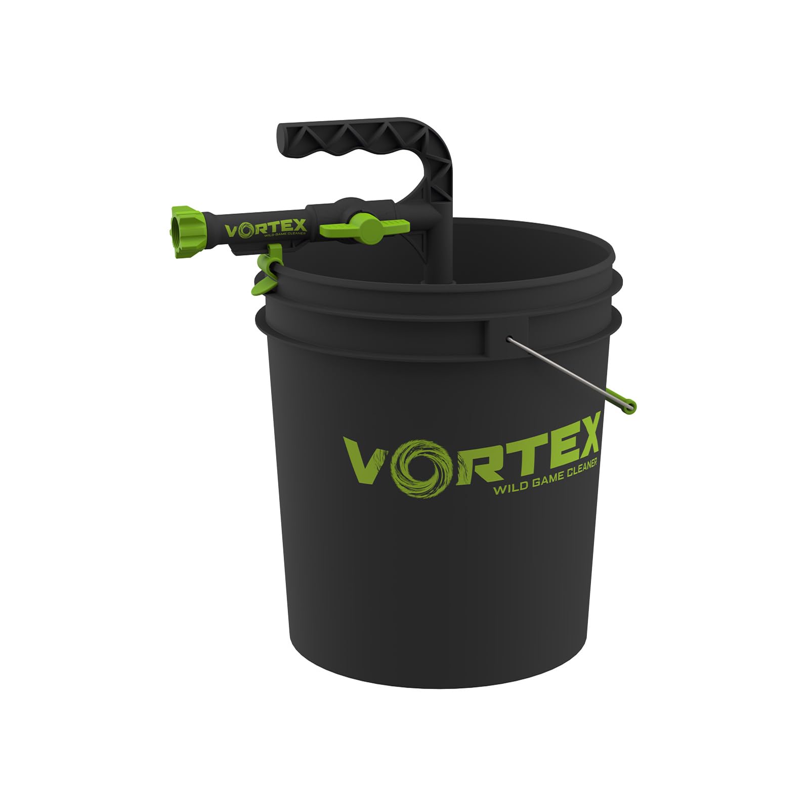HME Game Washer with Bucket | Portable Durable Effective Wild Game Cleaner with Adjustable Water Flow Valve &amp; Vоrtех 5-Gallon Bucket for Field Dressing &amp; Processing