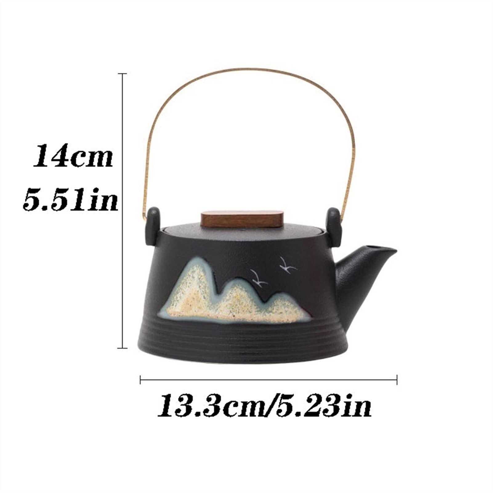 Czajnik Prosty herbata w stylu retro japoński japoński pojedynczy garnek z uchwytem luźnym czajnikiem liściowym, 250 ml (czarny) Czajnik