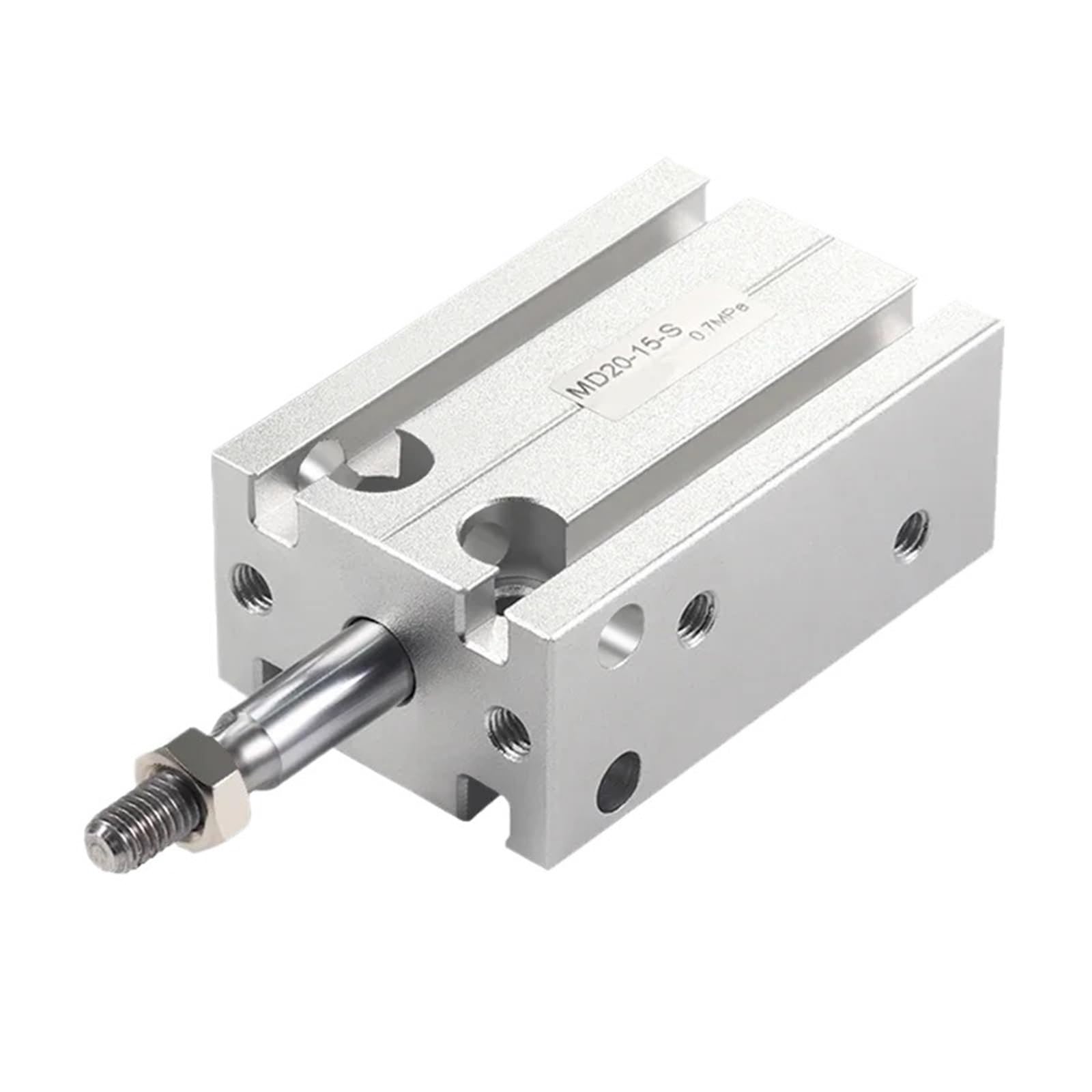 Vérin pneumatique MD25 à filetage direct et course 30mm pour guidage ultra-précis