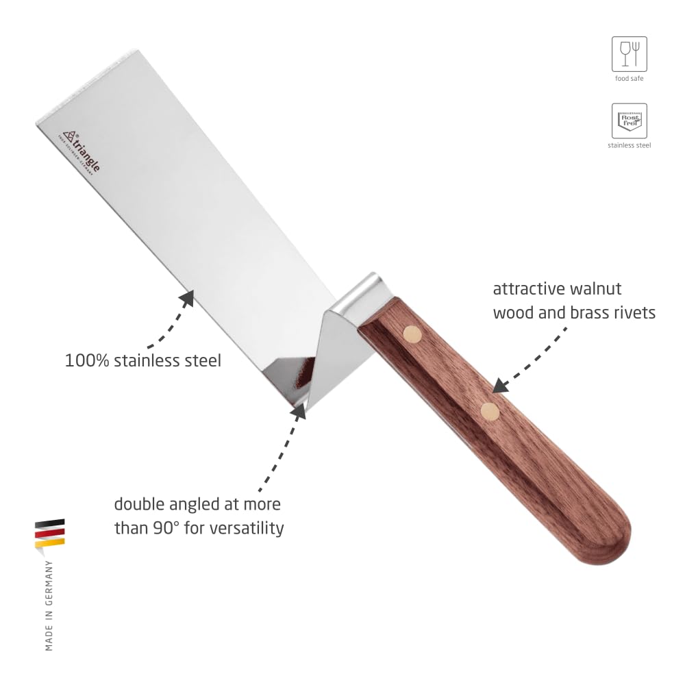 triangle Plancha-Palette 15 cm - Grillspachtel Walnussholz, Made in Germany