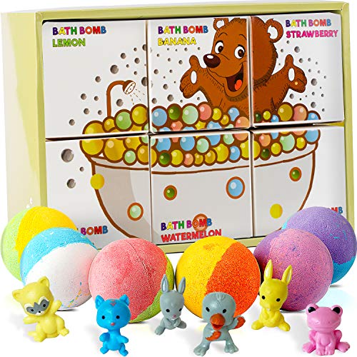 Kids Bath Bombs with Toys Inside for Boys & Girls Fun Set of