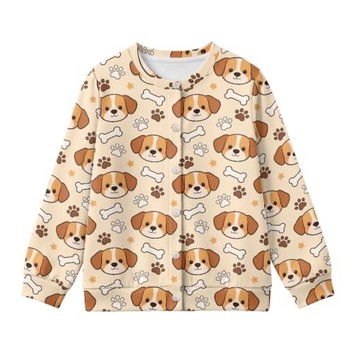 Image of Girls Cardigans Sweater Long Sleeve Crew Neck Button Down Sweaters School Outerwear for Kids Fall Winter Tops