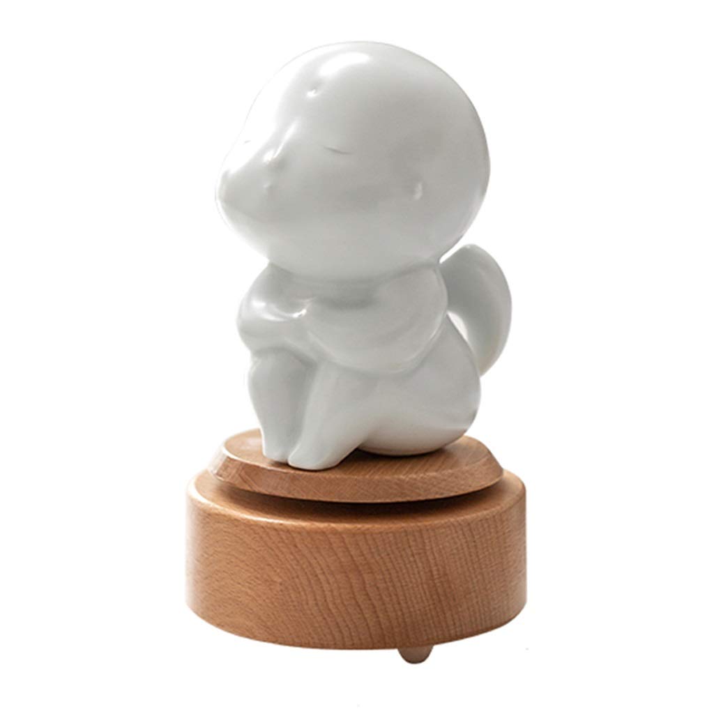 Scatola Musicale Music Box Carino Piccolo ceramica Music Box, portatile a forma di Angelo Music Box, (castello nel cielo Tune), Bianco, regalo for il Natale / San Valentino / Compleanno Carillon Danci