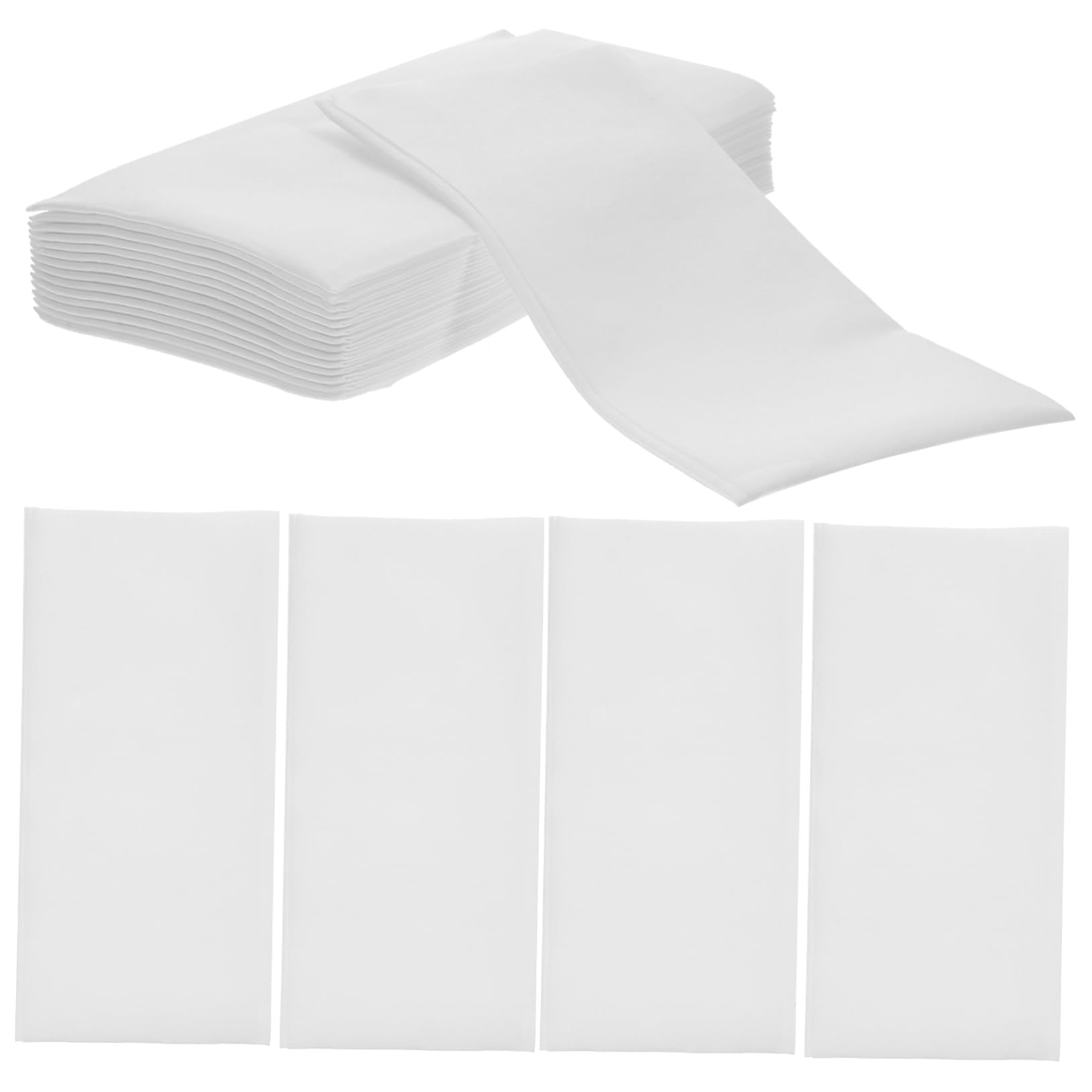CALLARON 100 Servilletas de Pulpa de Madera Color Blanco para Bodas y Fiestas, Toallas de Mano Desechables Diseño Clásico