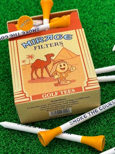 Mirage Filters - Golf Tees 10 Stück 83 mm | Zigaretten-Look | Stylische Premium Tees | Geschenk für Golfer | Smoke The Course