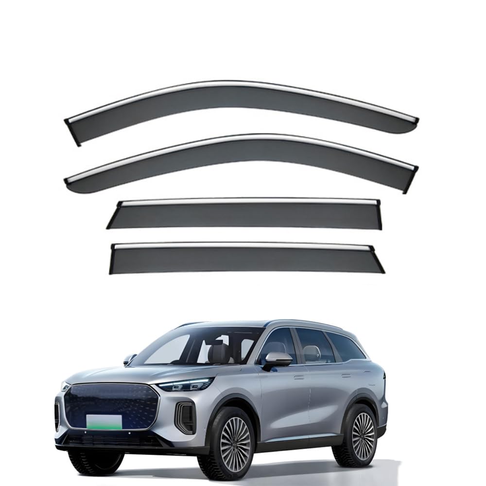QOEMRHELT 4pc Set In-Channel Wind Deflectors, for Chery Tiggo 9 2024-2026 Window Visors Rain Guards Vent Visors Rain & Sun Protection,Car Accessories