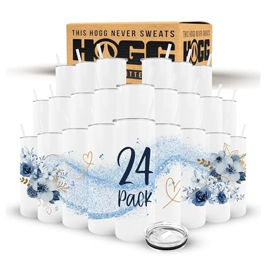 Hogg 20oz Sublimatable Straight Skinny Tumbler Case (24 Pack) DIY, Customizable, Glitter, Epoxy, Bulk Tumblers