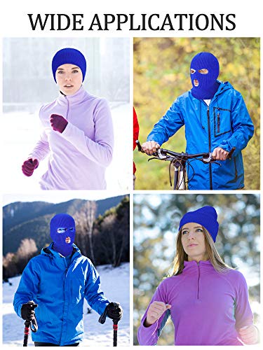 Image of SATINIOR 3 Holes Ski Mask Full Face Cover Outdoor Balaclava Winter Knitted Neck Gaiter for Halloween Sports Cycling
