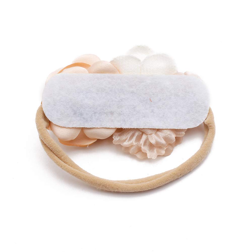 cherrboll 3pcs Baby Girl Flower Headbands, Super Soft & Stretchy Nylon Floral Hairbands for Newborn Toddler - Image 7