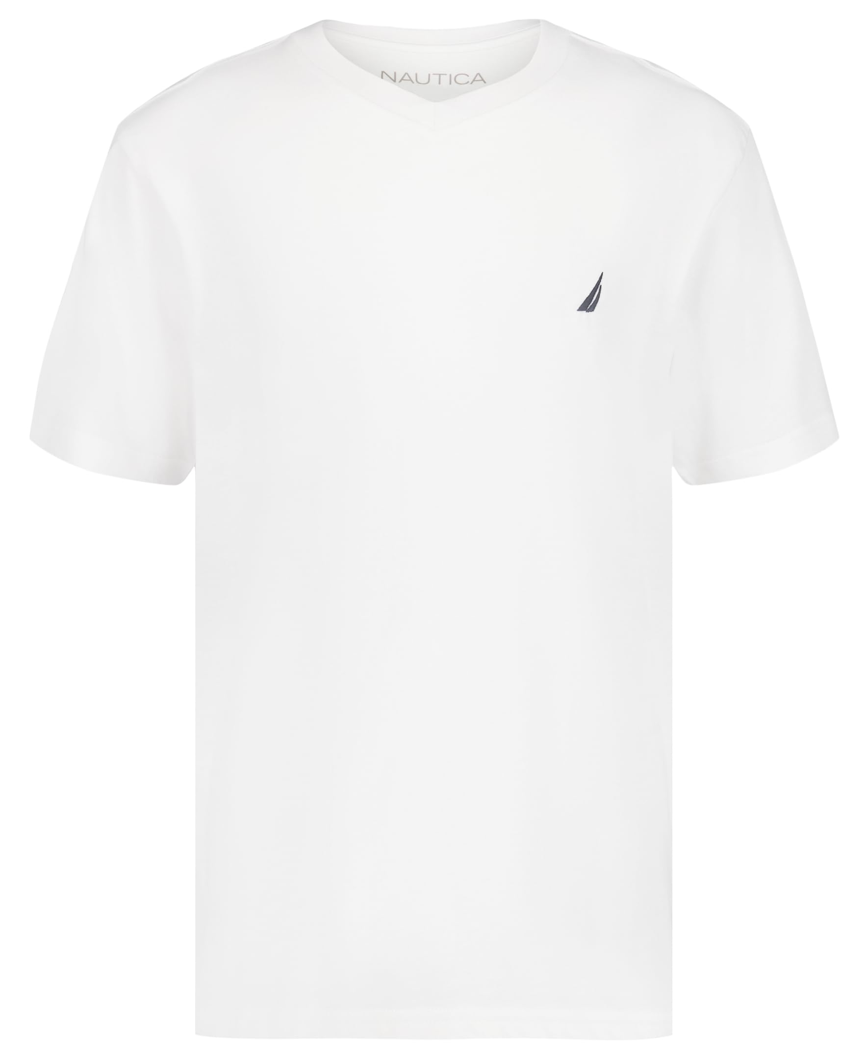 Nautica Boys' Short Sleeve Solid V-Neck T-Shirt, Soft, Comfortable, Relaxed Fit