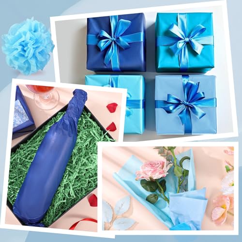 Image of woric 160 Sheets Blue Tissue Paper for Gift Bags 20 X 14 Inches | Baby Blue Wrapping Paper Bulk for Crafts Baby Shower Boy Birthday Bachelorette Party Decorations